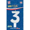Vela de aniversário N.º 03 Glitter Branco