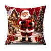 Temu Nueva Funda de Cojín Festival de Navidad Dibujo Animado de Papá Noel Funda de Almohada Decoración Festiva para el Hogar