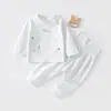 Conjunto de Roupa Íntima Macia e Amiga da Pele, Justa ao Corpo, para Meninos e Meninas Bebês, Conforto em Fleece de Algodão para Bebês e Crianças Pequenas, Conjunto de Calça Comprida e Manga Longa Classe A Sem Etiquetas