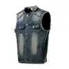 Chaleco de Mezclilla para Hombre Moda Primavera 2025 Marca Hombro Caído Sin Mangas Chaleco Retro Viejo Chaqueta de Mezclilla Primavera y Otoño