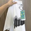 Camiseta de Manga Corta de Verano para Hombre y Mujer Camiseta de Manga Corta Estilo Japonés Antiguo para Mujer Ropa Estilo Hong Kong Camiseta Blanca Versátil de Moda Camiseta de Moda