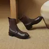 Comercio Exterior Botas de 43 Puntadas Botas Martin para Mujer Botas de Lana con 33 Caña Corta Tacón Cuadrado Botas Tipo Calcetín Británicas Nuevas para Adultos