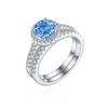 Comercio exterior anillo de plata de ley S925 corte Flor de Hielo Llama 1.2ct conjunto de tesoro color gema europeo y americano Anillo 7*7 diamante de alto carbono anillo para mujer