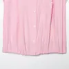 Comercio Exterior Ropa de Mujer 2026 Verano Nuevo Estilo Europeo y Americano Simple Ajustada Camisa de Rayas de Manga Corta 6009571