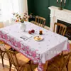 Exclusivo transfronterizo, popular mantel navideño con estampado de flor de Nochebuena de alta definición, mantel decorativo festivo, serie para el hogar, en stock