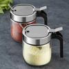 Nuevo Tapa de Acero Inoxidable 304 Frasco para Condimentos Gran Capacidad Cocina Botella de Vidrio para Condimentos Salero Almacenamiento de Pimienta