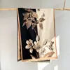 Lenço echarpe jacquard retrô imitação de cashmere para mulheres, novo estilo outono e inverno, bloco de cores flor de magnólia, versão coreana da moda, lenço de pescoço versátil