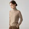 Outono e Inverno 100% Caxemira Pura Tricô Elegante de Gola Alta para Mulheres Textura de Caxemira Macia e Flexível Suéter de Estilo Básico Solto