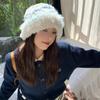 Ambiente Genial ~ Gorro Coreano Suave y Ceroso para Niñas para Mostrar su Rostro en Otoño e Invierno, Gorro de Punto de Felpa Engrosado para Proteger del Frío en Otoño e Invierno