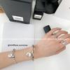 Ins Plata Sólida s925 Cadena Gruesa Cuentas Redondas Frijoles Pulsera Simple Redonda Marca Sueño Hecho Realidad para Hombres y Mujeres