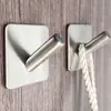 Gancho de Acero Inoxidable sin Taladro Gancho Adhesivo Fuerte sin Taladro Gancho para Colgar Ropa en Pared del Baño del Hogar Gancho Único con Capacidad de Carga Parte Trasera de la Puerta