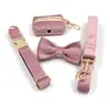 Conjunto Especial de Coleira e Guia de Veludo Cisne para Cachorro Suporte para Saquinhos de Cocô para Cães Pequenos e Médios