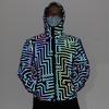 Amazon Comercio Exterior Patrón Nido de Pájaro Chaqueta Reflectante Colorida para Hombre Moda Transfronteriza Europea y Americana Chaqueta Luminosa Láser Talla Grande