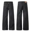 Jeans de Mezclilla Cruda de Pierna Ancha con Bordes de Bolsillo Bordados, Nuevo Estilo de Primavera para Hombres, Pantalones Largos Casuales Sueltos Adelgazantes para Mujeres, Modernos