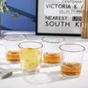 Taza de Cerveza Martillada Pintada en Oro, Vaso con Borde Dorado de Girasol, Vidrio Transparente Pintado en Oro, Taza de Desayuno, Taza de Leche