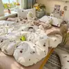 Nuevo juego de cuatro piezas jacquard teñido en hilo de alto peso, estilo simple y fresco, ropa de cama estilo princesa de lujo ligero
