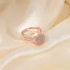 Anillo de Lujo Ligero y de Gama Alta Totalmente Incrustado con Circonita para Mujer, Anillo de Dedo Índice Moderno y Versátil, Oro Rosa, Plata, Latón y Chapado en Oro