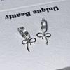 Aretes de Lazo de Metal Cepillado Retro de Estilo Ins Moderno y Simple con Diseño Único
