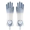 Guantes Gruesos de Goma para Lavar Platos para Mujer, Impermeables y a Prueba de Aceite, Duraderos para Tareas de Cocina, Guantes de Látex de Goma con Forma de Oso para Lavar Ropa