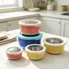 Juego de recipientes para alimentos de refrigerador, recipientes de acero inoxidable para alimentos con tapas, loncheras térmicas para uso doméstico, adecuados para comidas diarias y almacenamiento de alimentos en la cocina