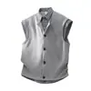 Chaleco Camisa Falso de Dos Piezas sin Mangas para Hombre, Diseño Estilo Coreano de Verano, Ropa Exterior de Nicho, Chaleco Cardigan de Patchwork a Cuadros