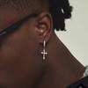 Aretes de cruz de diamantes personalidad retro Ins micro incrustados aretes de diamantes completos temperamento celebridad de internet mismo estilo aretes