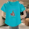Ropa de Maternidad Talla Grande Blanca Hombro Normal Manga Corta Tipo Algodón para Mujer 2024 Nuevo Top Pequeño Dulce Picante Top Pequeño Verano