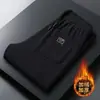 Calças Masculinas de Veludo Cotelê Retas Outono e Inverno Largas Versáteis Calças Casuais de Negócios Calças Masculinas Longas Quentes de Lã Roupas Masculinas