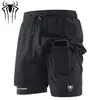 Nuevos Pantalones Cortos Deportivos para Exteriores, Pantalones Holgados Anti-Exposición de Tres Cuartos, Overol Casual de Doble Capa de Secado Rápido, Venta Directa de Fábrica