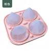 Bandeja de Gelo de Diamante Transfronteiriça Molde para Cubos de Gelo de Uísque Bandeja de Gelo de Grande Capacidade Fácil de Soltar Bandeja de Gelo de Silicone de 4 Peças com Tampa
