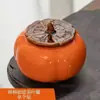 Adornos Creativos de Caqui al por Mayor, Frascos de Caqui Artificiales Naranjas, Frascos de Cerámica, Caquis de Cerámica para Bodas con Tapas