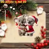 Colgante Navideño de Cachorro y Animales Pequeños Serie Transfronteriza Colgante Decorativo Acrílico 2D Adorno para Espejo Retrovisor de Coche