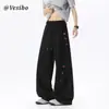 Pantalones deportivos unisex nuevos de retazos tie-dye 2026 con diseño americano, pantalones versátiles de pierna curva, pantalones casuales atléticos de peso pesado