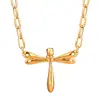 Venta Directa de Fábrica Personalizada Transfronteriza Español Creativo Exquisito Collar de Libélula Grande, Accesorio de Gama Alta Versátil y Elegante al por Mayor