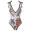 [Traje de baño de estilo festivo para mujer] patrón personalizado estampado multicolor mono vestido de gasa protector solar Amazon Europeo y Americano