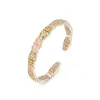 Pulseira Aberta de Filigrana em Prata Pura 9999 com Esmalte Pintado a Ouro para Mulheres, Estilo Novo da Moda, Presente para Esposa ou Namorada