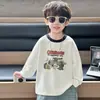 Camiseta de Manga Larga para Niños Niños Primavera y Otoño 2026 Nueva Elegante Estampado de Dibujos Animados Ropa de Otoño Top