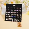 Amazon Lindo Conjunto de Pendientes de Animales de Aleación de Nicho Pendientes de Corazón Oso Conejo Exquisitos Pendientes Pequeños para Mujer