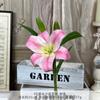 Pequenas Flores de Lírio de Couro Impressas em 3D Flores Altamente Simuladas Layout de Cena de Casamento Enfeites de Decoração para Sala de Estar Doméstica Exportação