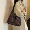 Bolsa de Ombro Grande de Camurça com Estampa de Leopardo Retro Transfronteiriça, Nova Coleção Outono/Inverno 2026, Bolsa Tote Casual e Estilosa para o Dia a Dia