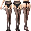 Conjunto de Liguero de Encaje Sexy para Mujer, Medias Sexys, Medias de Liguero sin Tentación con Calcetines, Talla Grande de Comercio Exterior