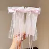 Estilo Ballet Lazo Niña Encaje Cinta Accesorios para el Cabello Versátil Pinza para Cola de Caballo Parte Posterior de la Cabeza Pinza Decorativa de Pico de Pato Tocado