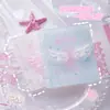 Álbum de Tarjetas de Una Rejilla con Accesorios 3D de Alas y Puntos de Polka, Lindo Ángel Transparente de Hojas Sueltas, Álbum de Almacenamiento de Tarjetas Pequeñas de Una Rejilla