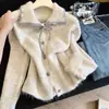 Nuevo Suéter de Punto para Mujer con Cuello Color Block, Manga Larga, Botones al Frente y Moño, Estilo Nuevo Tendencia Otoño/Invierno 2026