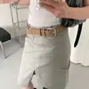 Cinturón de Cintura con Remaches de Patchwork Estilo Coreano para Mujer Cinturón de Cuero de Nicho de Gama Alta Decoración y2k con Faldas Jeans Accesorios de Cinturón