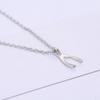 Collar de plata de ley 925 para mujer, elegante colgante de hueso de los deseos, estilo coreano, cadena de clavícula de moda, joyería de plata de ley
