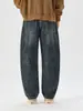 Ropa de Hombre Fengshe / Primavera y Otoño 2026 Retro Americano Parche Curvo Corte Elástico en la Cintura Sueltos Pierna Ancha Pantalones de Mezclilla