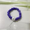 Anillo de flor de cuentas de arroz hecho a mano transfronterizo, tejido colorido de flor pequeña, dedo índice, femenino, estilo bohemio, anillo de playa, venta al por mayor