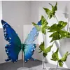 Decoración de ventana de exhibición de flores artificiales de mariposa gigante, soporte de mariposa floral, flor decorativa para accesorios de fotos y exhibición