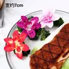 Decoração de Pratos de Sashimi Estilo Ocidental de Hotel com Bordas Florais, Decoração Criativa de Travessa Floral, Ornamentos Artísticos para Pratos Frios